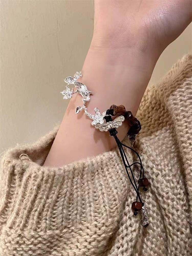 Pendant Butterfly Exotic Bracelet Handwoven From Alloy With Ethnic Flair Women For