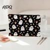 Anti Pilling Cosmetic Bag Bag Halloween Pattern Print Makeup Canvas Cute Daily Storage Zipper Pouch for Change Data Cable Washable Pencil Case