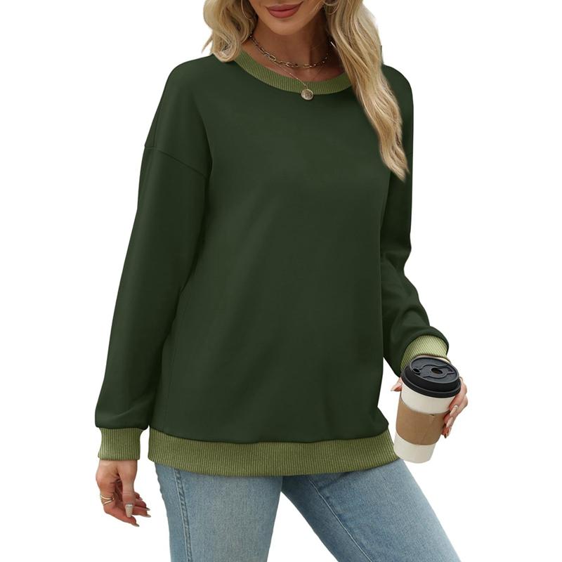 Autumn and Winter Women Round Neck Loose Long Sleeve Sweatshirt Casual Top