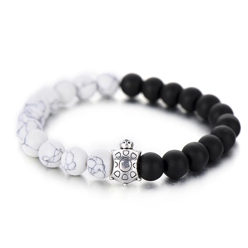 Élastique Unisexe Lava Stone Noir Fashion Bijoux Perles Bracelet Cadeau