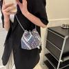 Trendy 2023 Women's Chain Bucket Bag Fashionable Canvas Crossbody Handbag