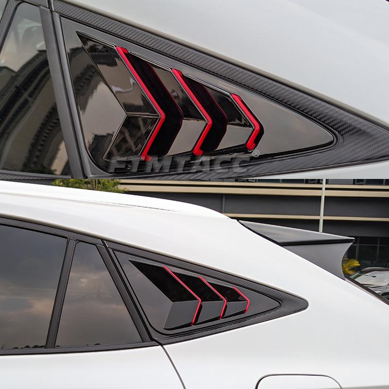 Capac de aerisire decorativ pentru geam din spate, în formă de branhie de rechin, ABS, triunghiular, pentru Toyota Harrier Venza