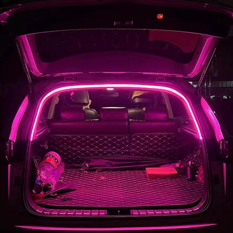 2/4M Car High Brightness Trunk Lighting Ambient Light Interior Decoration Led Wireless Automatic Sensing Tailgate Light Strip