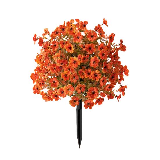 22" Artificial Violet Flower Topiary Ball Tree, UV Resistant Fake Bushes Shrubs with Ground Spike, Plastic Realistic Fake Plants for Porch, Garden,