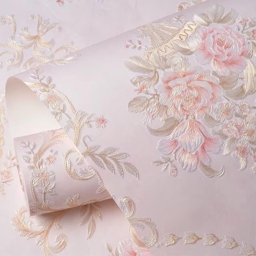 Thickened Peel and Stick Wall Sticker 3D Embossed Self-Adhesive 3D Embossed Wallpaper Washable Strippable