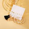 6 Pairs of Women's Earrings Hollow Leaf Faux Pearl Tassel Ear Accessories