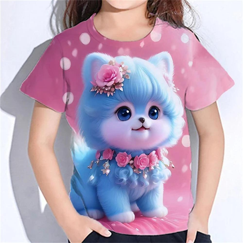 Animals 3d Print T Shirts Summer New Casual Baby T-Shirts Cute Cartoon Fashion Girl Clothes Short Sleeve Tees Girls Top