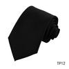 Men'S Premium Business Waterproof 8Cm Tie Polyester Trendy Sparkle 7.5Cm Pure Black Striped Hand Tie