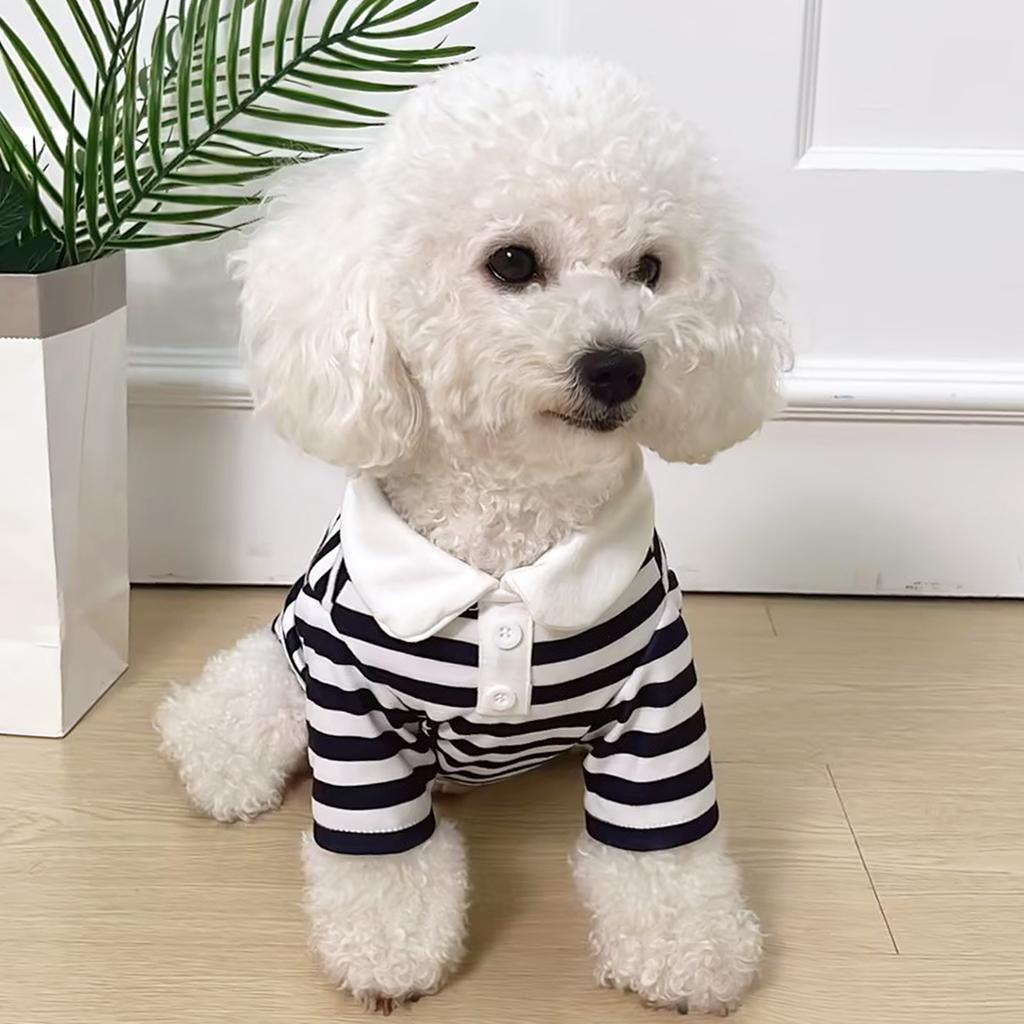 Hot Sale Three-Color Striped Dog Pet T-shirt for Spring Summer Leisure Premium Pet Clothes