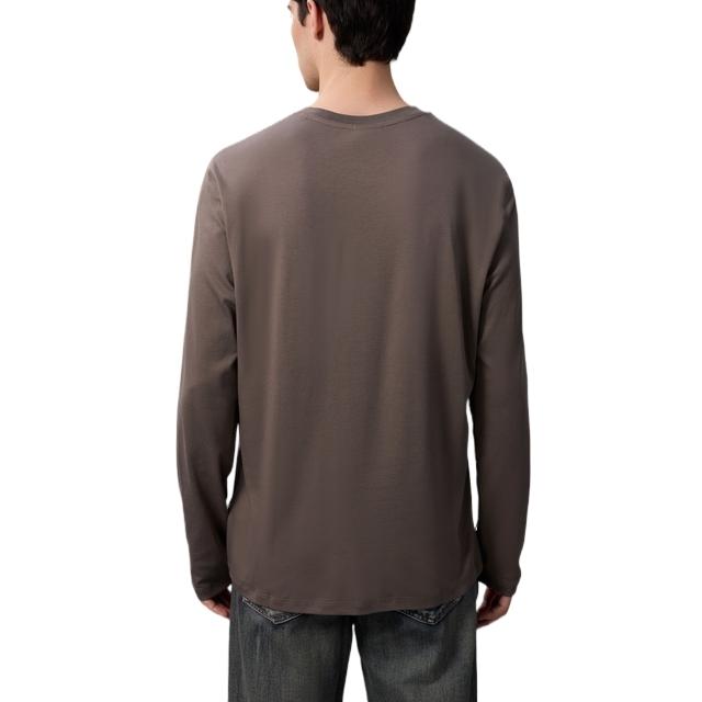 Calvin Klein Casual Commuting Minimalist Embroidered Cotton Long Sleeve T-Shirt Men Tops 4LD227G