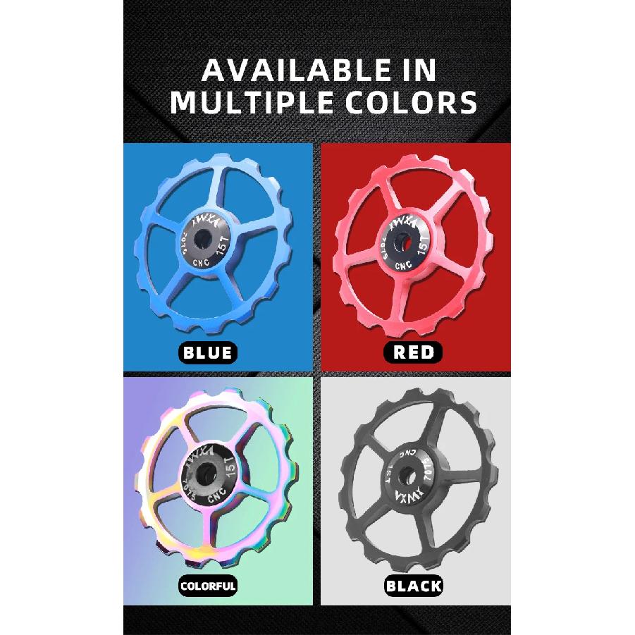 2Pcs Ceramic Bearing Jockey Wheel CNC Aluminum Alloy Rear Derailleur 10-16T Guide MTB Road Bike Pulley