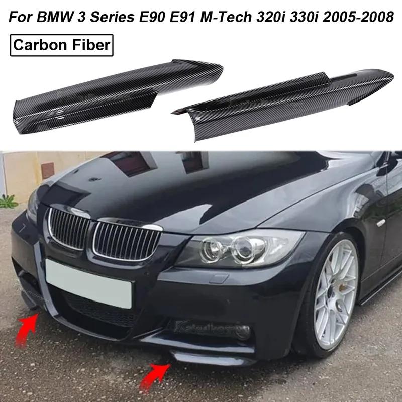 For BMW 3 Series E90 E91 M-Tech 320i 330i 2005-2008 Front Bumper Splitter Lip 1Pair Car Front Bumper Spoiler Kit Fog Lamp Cover