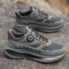 Men's Rotating Button Running Shoes, Breathable Mesh Quick Lacing Athletic Sneakers