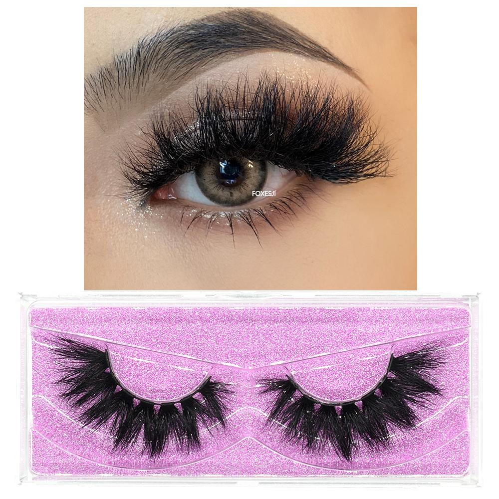 FOXESJI 3D Mink False Eyelashes Fluffy High Volume Eye Lashes Natural Wispy Full Strip Mink Eyelash Extension Bulk Lash Makeup