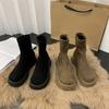 Increase the Sense of Women's Boots Martin Boots Elastic Shit Thick Bottom Flat Bottom Step On Short Boots Women