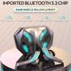 Drahtloses Bluetooth 5.2-Headset, Stereo-Sound, niedrige Latenz, Gaming-Bluetooth-Headset, Rauschunterdrückung, Mini-Ohrhörer-Kopfhörer mit Mikrofon