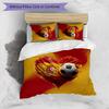 Ensemble de literie imprimé football Espagne 3 pièces Ensemble de couvre-lit douillet respirant comme cadeau de pendaison de crémaillère / de vacances