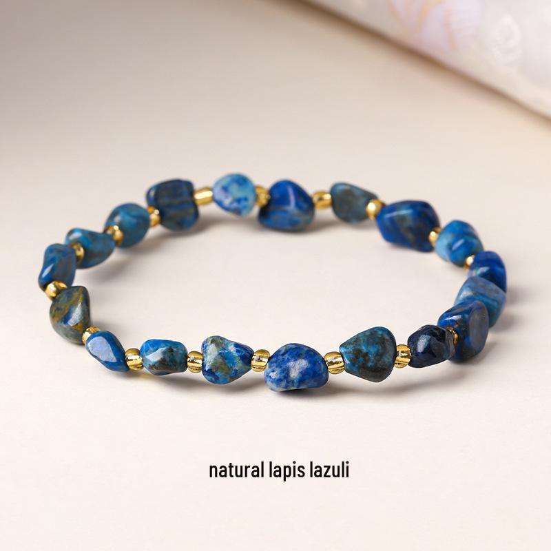 Original Natural Stone Beaded Bracelet - Women's Irregular Shape Crystal for Seaside Vacation Style