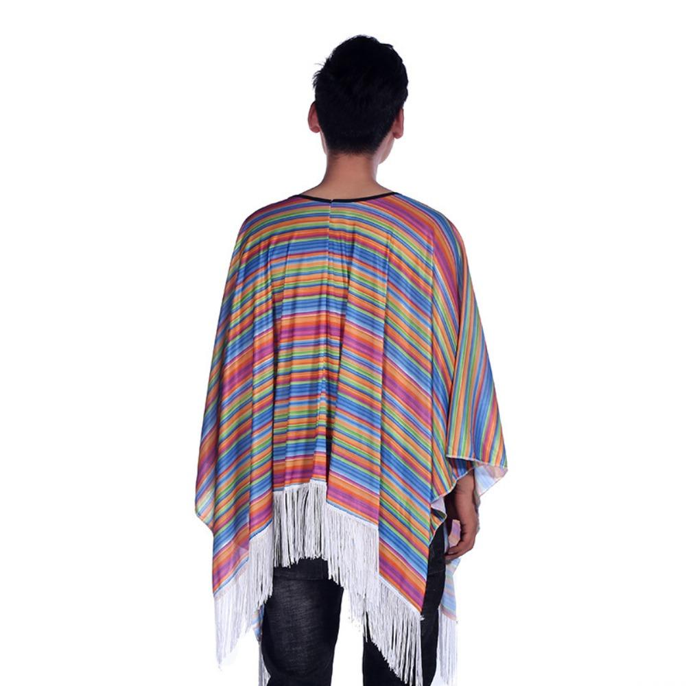 Halloween Mexican Costume Ethnic Cloak Mexican Poncho Mexican Style Cloak Cape  Kids Adult