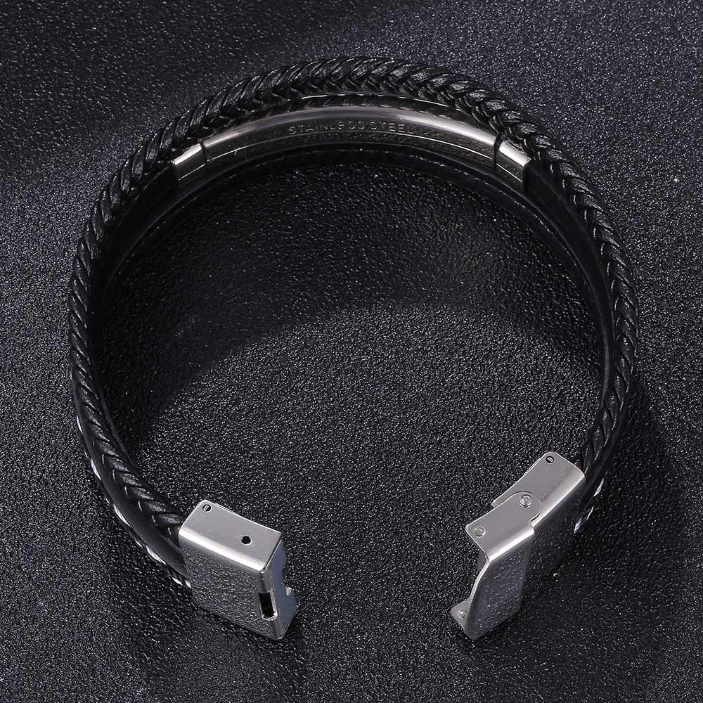 Men's European and American Fashion Stainless Steel Laser Engraved Couple's Bracelet