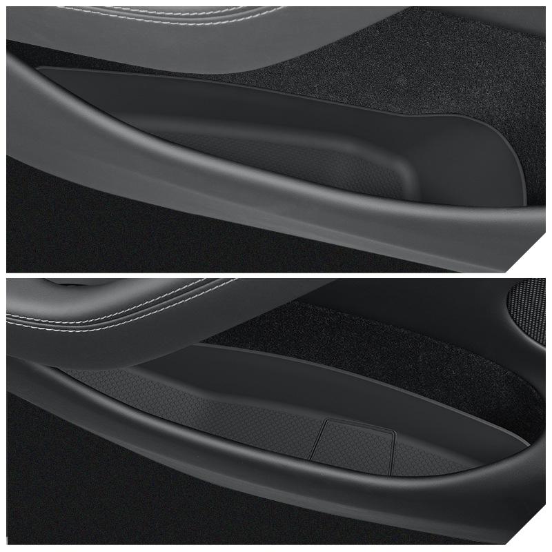 Door Side Storage Box Front Rear Door Handle Armrest Tray Organizer For Tesla Model Y Launch + Juniper + Car Accessories