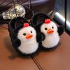 Children's Winter Cartoon Duck Slippers - Warm Velvet, Thick Sole, Indoor Cotton Shoes with Heel