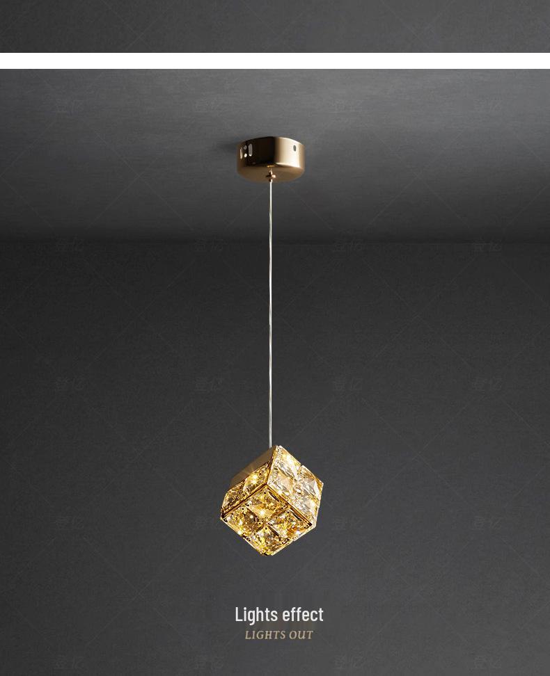 Modern Minimalist Crystal Pendant Light for Bedroom, Study, Bar, or Staircase