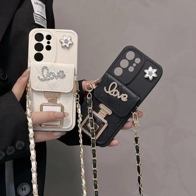 Funda de Cuero Cruzada para Teléfono para Samsung Galaxy S25 S22 S23 S24 Ultra Plus A55 A15 A05 A05S A54 A34 A24 A14 5G Tarjetero Mujer