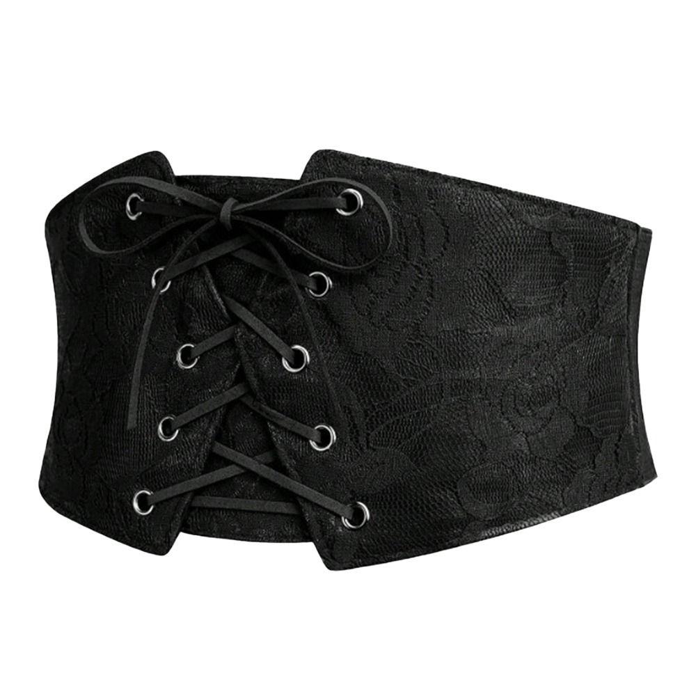 Black Lace Corset Belts Lace Embroidery Waist Belts Trendy Slimming Body Belts Female