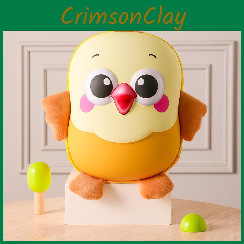Cartoon Multicolor Cute Chicken Shaped Children Backpack For Daily School Use