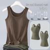 Women's Seamless Fleece-Lined Slimming Vest with Chest Pads - Sleeveless Base Layer for Autumn and Winter