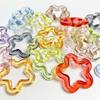 5 Stück Acryl Blumenanhänger mit Loch Hohlstern Floraler Anhänger Schmuck DIY Zubehör für Halskette Armbänder Ohrringschmuck