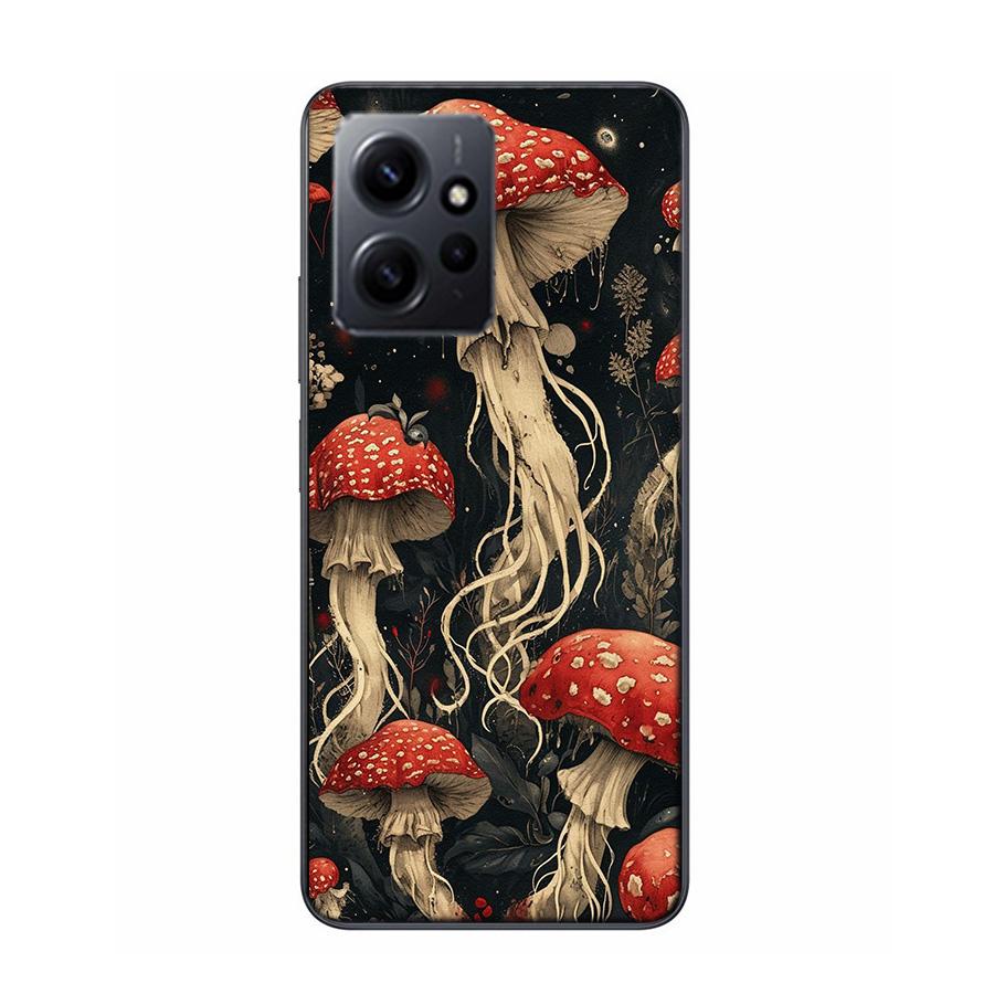 Colorful Mushroom Phone Case For Redmi 12 13C 12C 15C 9 10 10C Note 13 Pro Plus 14 15 Pro 9T 9C 9A TPU Soft Cover Clear Cell Cas