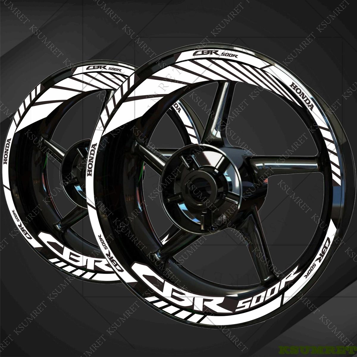 

Vinyl HONDA CBR500R Wheel Motorcycle Stickers Logo Rim Decal Set белый