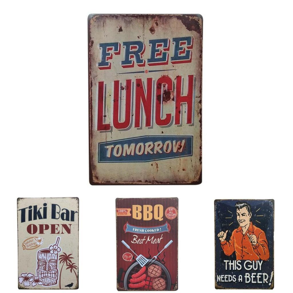 Vintage Blechschild für Garage und Bar mit zeitlosem Retro-Metallkunst-Posterdesign