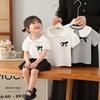 2025 Girls' Stylish College Style White Short Sleeve T-shirt - Versatile and Sweet Summer Top