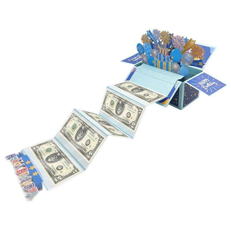 

Diy Birthday Card Handmade 3D Greeting Card Cash Pull Box Vibrant Colors Unique Birthday Surprise Gift For Celebration