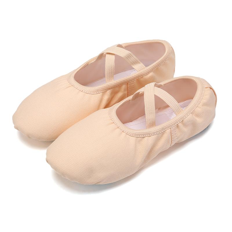 Children Girls Adults Ballet Flat Bottomed Dance Shoe Breath Canvas Soft Soled Practice Dance Shoes