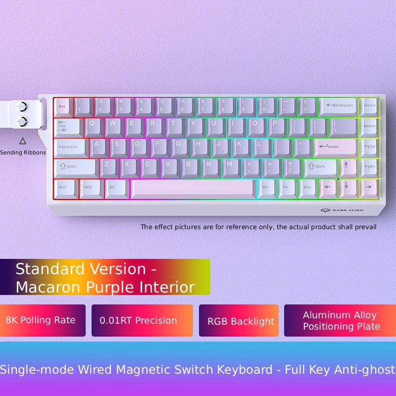 Low Noise USB Wired Keyboard 8K Return Hot Swap 0.01mm RT Custom RGB 65% Layout Size E-Sports Mechanical Gaming Keyboard