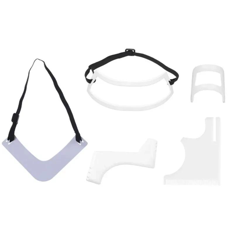 5Pcs Haircut Kit Beard Hair Neckline Shaving Template Hairline Beard Shaping Tool Hair Cutting Grooming Barber Supplies