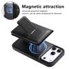 CASENEO For iPhone 17 Pro Detachable Magnetic Phone Case with Card Holder Kickstand TPU PU Leather PC Phone Cover Compatible with MagSafe