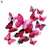 12Pcs 3D Two-Layer Colorful Artificial Butterflies Adhesive Magnet Wall Sticker
