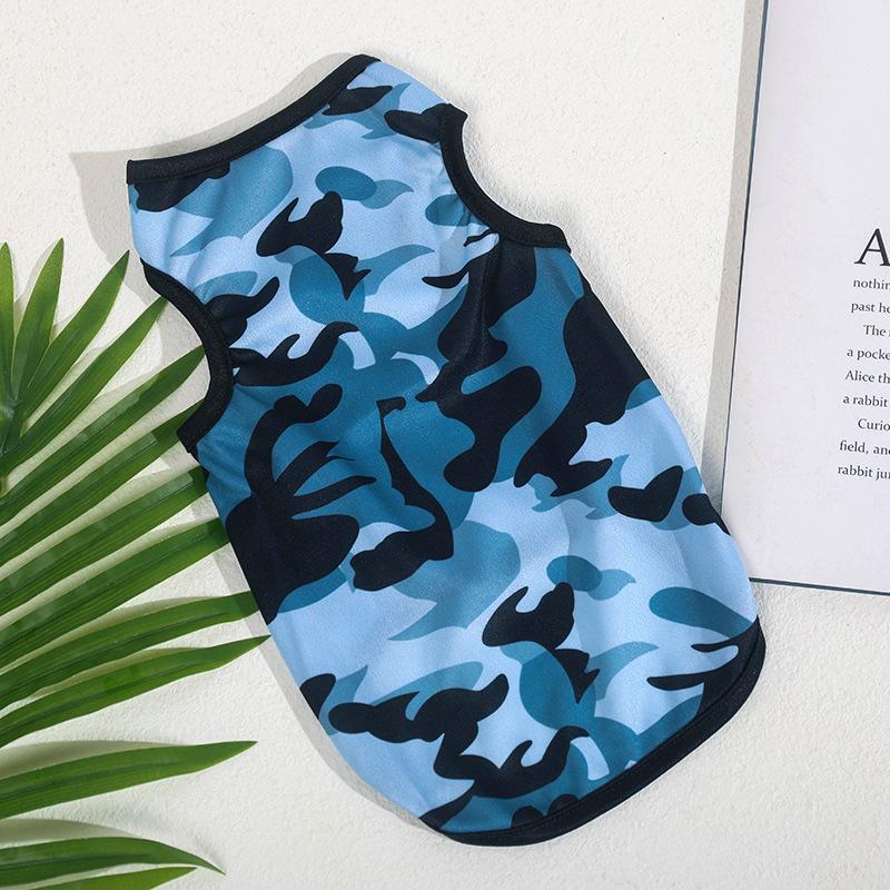 

Dog Clothes Pet Sun Protection Clothing Summer New Camouflage Vest Cat Thin Vest Medium-sized Dog Pet Clothes Breathable XS