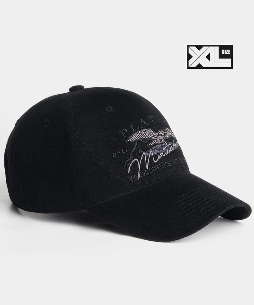 Peullaeto Oversized Peach Fabric Ball Cap Xl Matt Cap Black