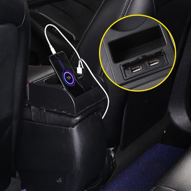 Universal Center Console Armrest Cushion for Vehicle SUV Auto Breathable Pad Seat Elbow Support with Storage Compartment