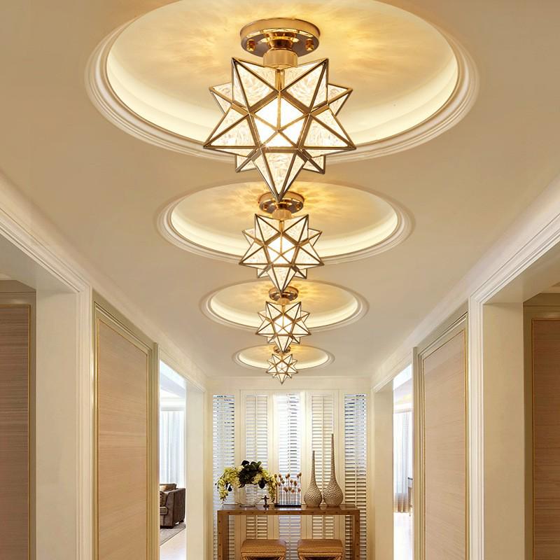 Crystal Ceiling Light for Modern Spaces - Elegant, Simple, Nordic Design for Corridors, Balconies, Entrances, and Bedrooms