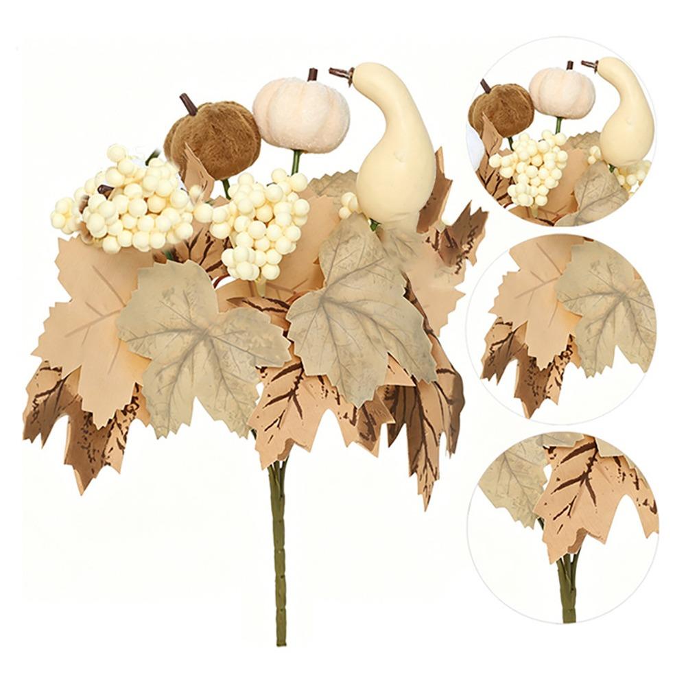 Foam Pumpkin Artificial Flower Bouquet Silk Leaves Halloween Decorative Flower Thanksgiving