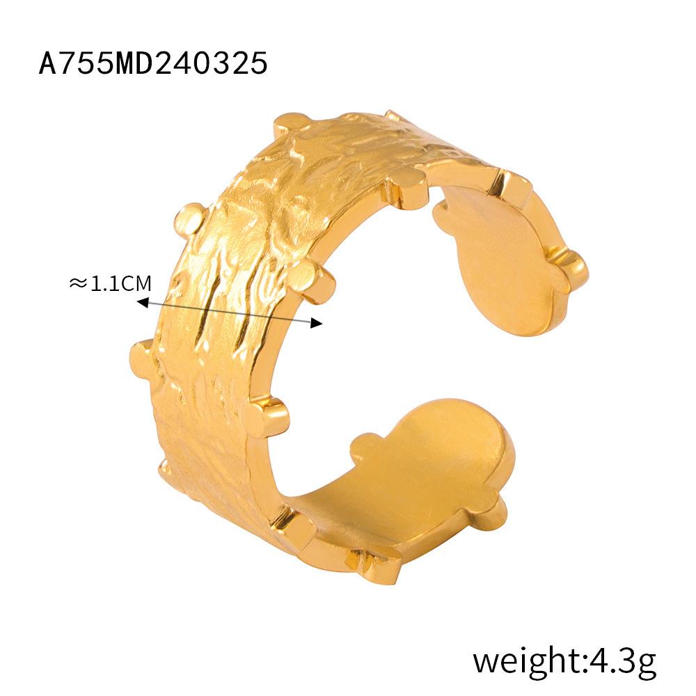 Ring Irregular Texture Texture Geometric Ring Concave and Convex Creative Design Temperament Simple Ring Jewelry