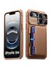 RFID-Blockierende Geldbörsenhülle mit Kartenhalter, ausziehbarer Kameraabdeckung, PC+TPU Schutzhülle für iPhone 16e/iPhone 17e - Schwarz