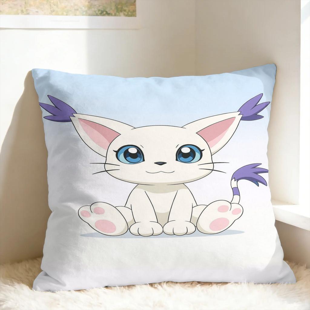 Pillow Cover Anime D-DigimonS Retro Trendy Pillow Case For Sofa Car Home Decor Pillowcases